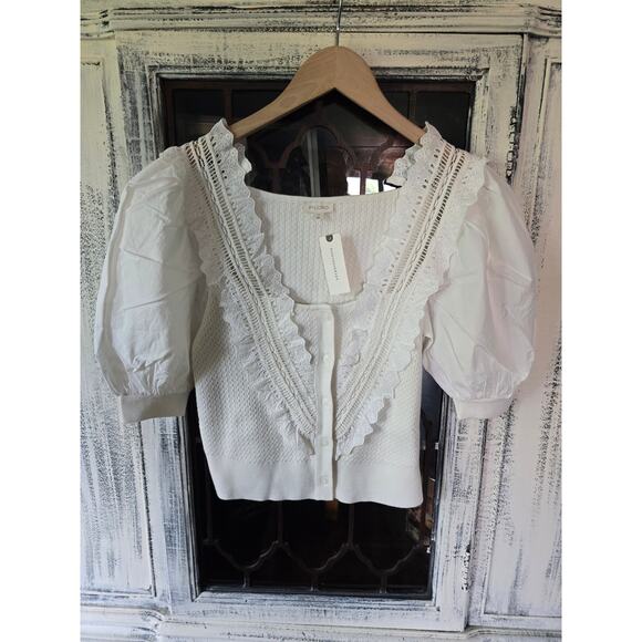 NWT Anthropologie Pilcro Puff Sleeve Crafted Sweater - Small - Picture 4 of 4